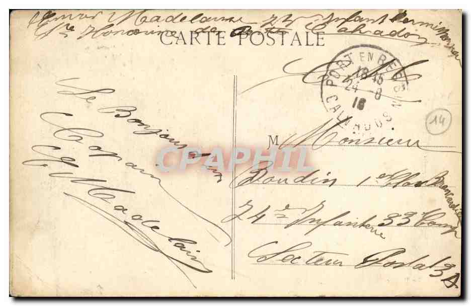 CPA St Honorine Sur Mer La Falaise Les Cavernes  — Verso