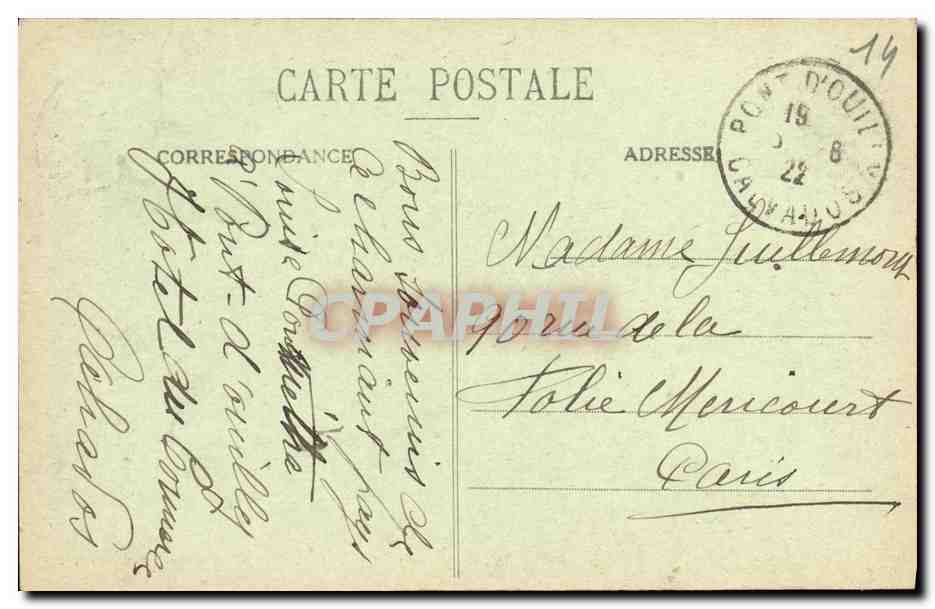 CPA Pont d Ouilly Vue Sur l Orne — Rückseite