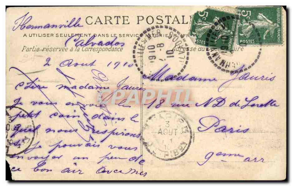Lion-sur-Mer — Villas Tour, Tourelle et Bascôche — La C.P.A. — Rückseite