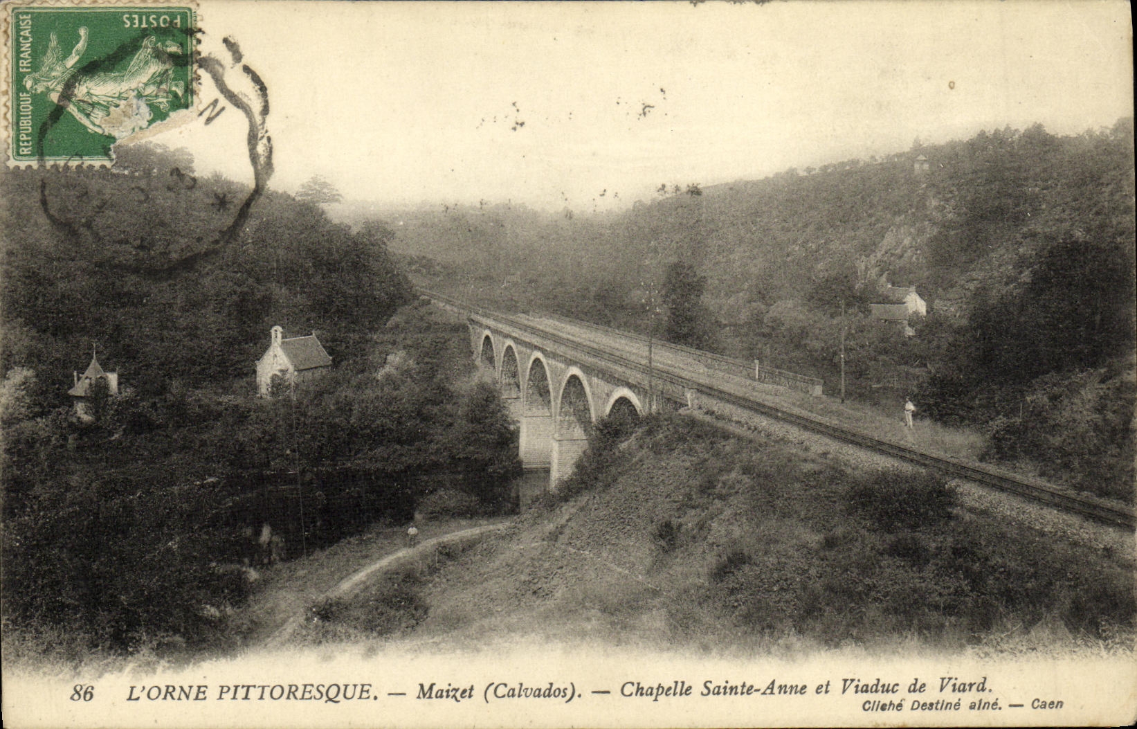 CPA L Orne Pittoresque Maizet Chapelle Sainte anne et viaduc de Viard