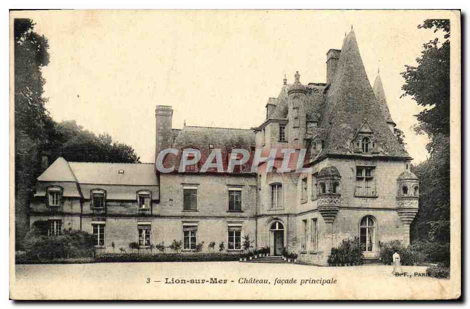 CPA Lion Sur Mer Chateau Facade Principale 