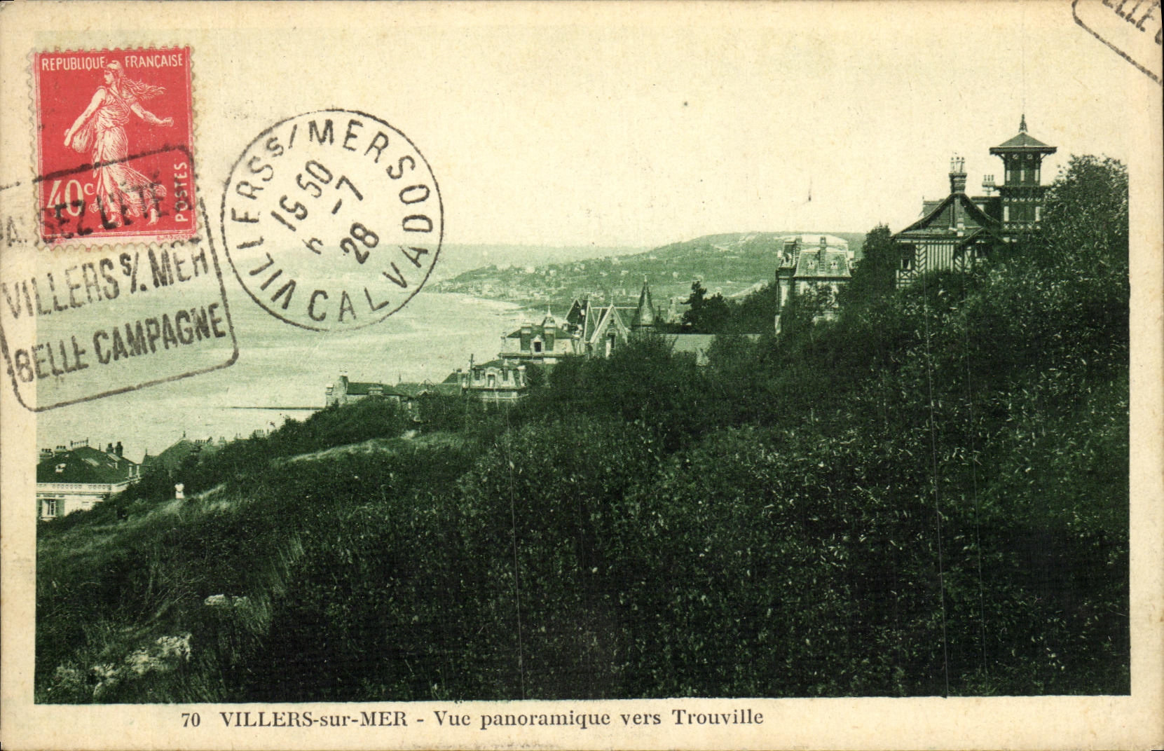 Villers-sur-Mer — Vue panoramique vers Trouville — éditeur Belle Campagne, n°70