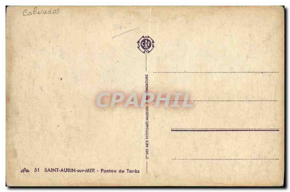 Tankponton — Saint-Aubin-sur-Mer — Verlag CAP — Rückseite