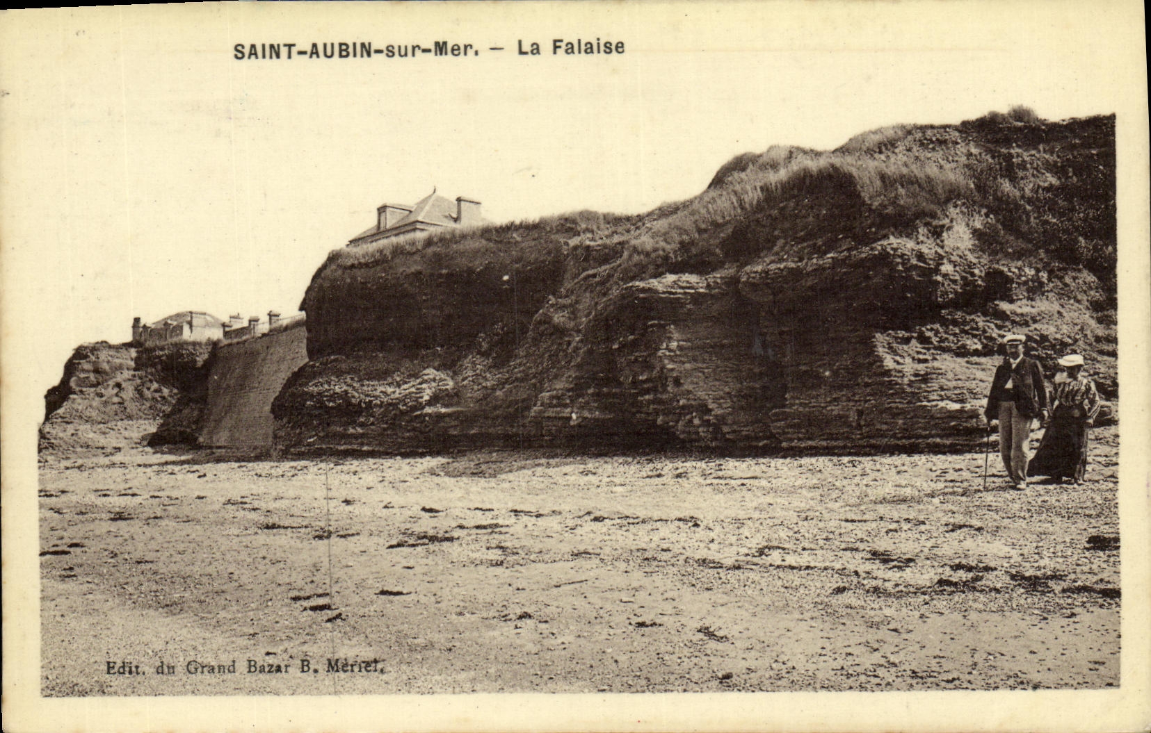 CPA Saint Aubin Sur Mer La falaise