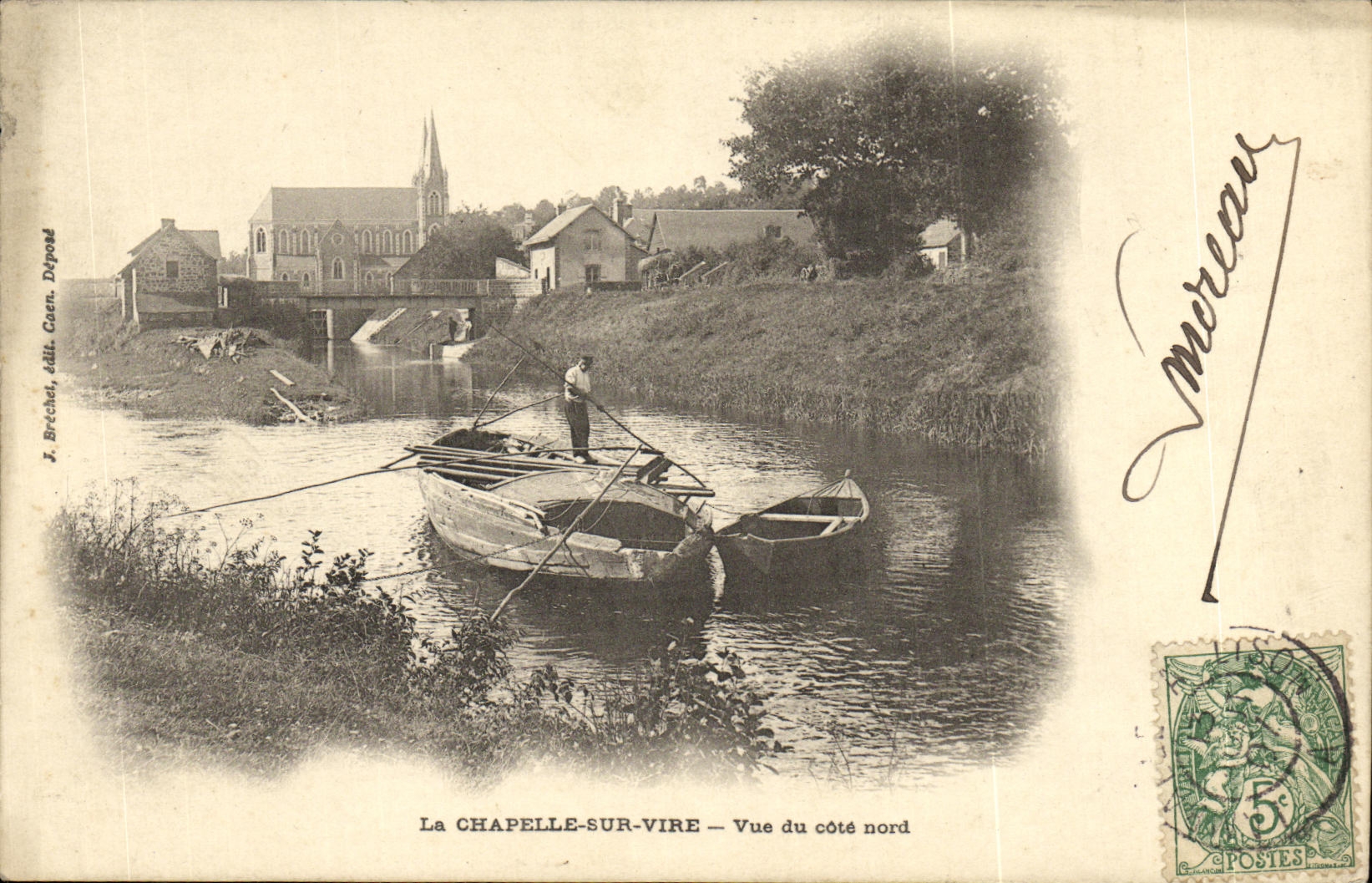 CPA La Chapelle Sur Vire Vue De Cote Nord Bateau
