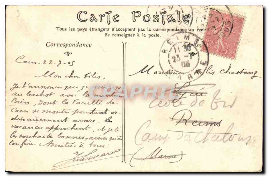 CAEN — Le Port et l'Église de la Trinité — ND Phot, n° 104 — Rückseite