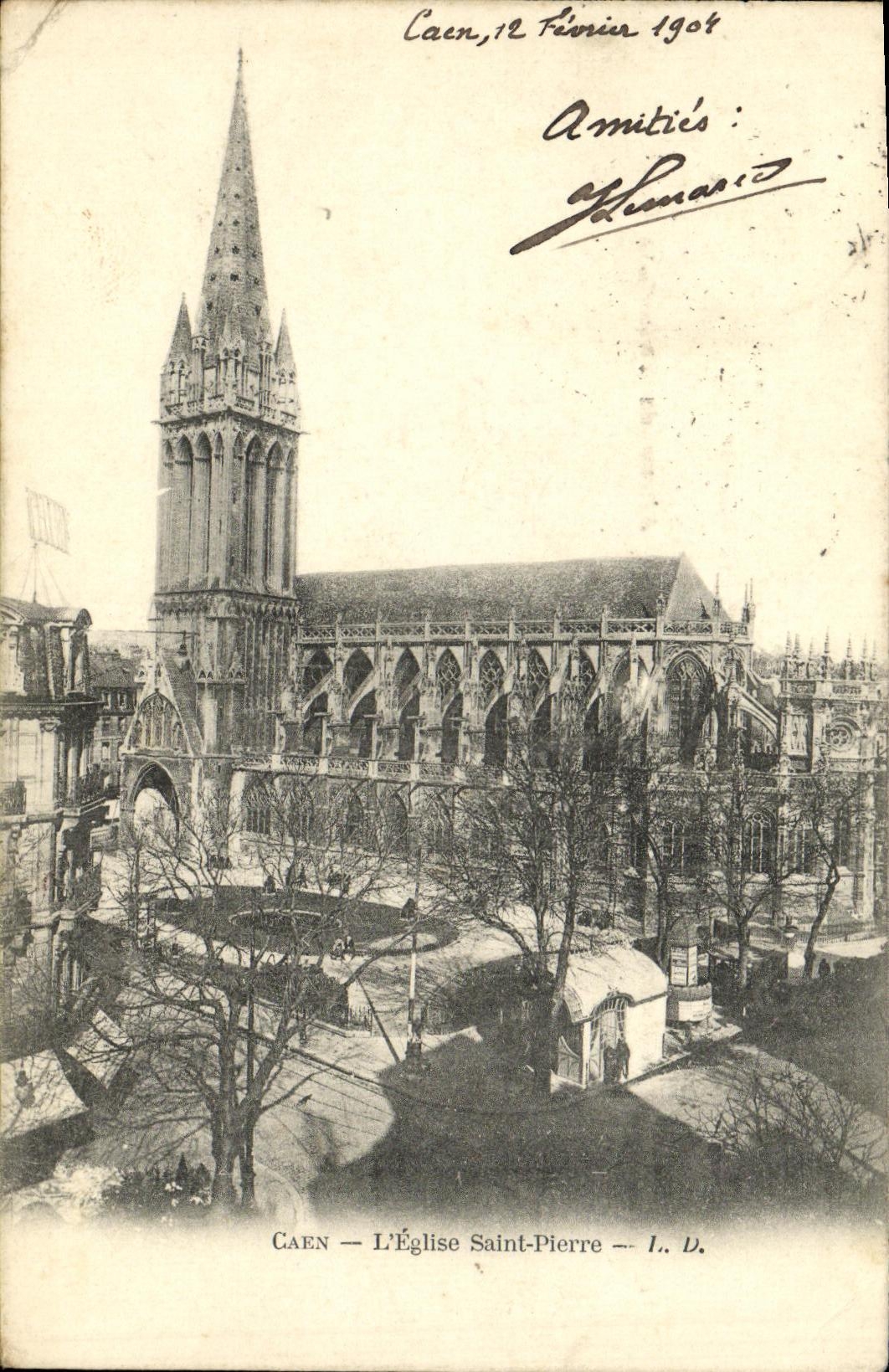 CPA Caen L Eglise Saint Pierre