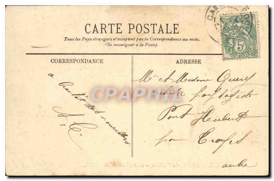 CPA Caen Abside de Abbaye  — Verso