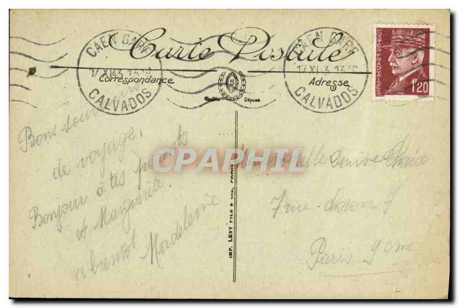 CAEN — L'Avenue de la Gare — LL. n°224 — Verso