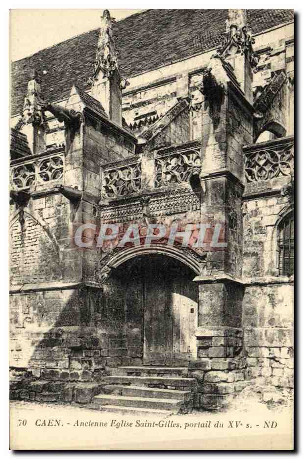 CPA Caen Ancienne Eglise Saint Gilles Portail du 15eme