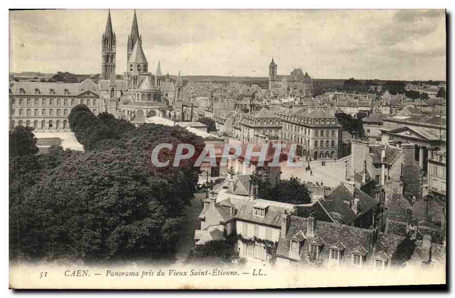 CAEN — Panorama pris du Vieux Saint-Étienne — LL.