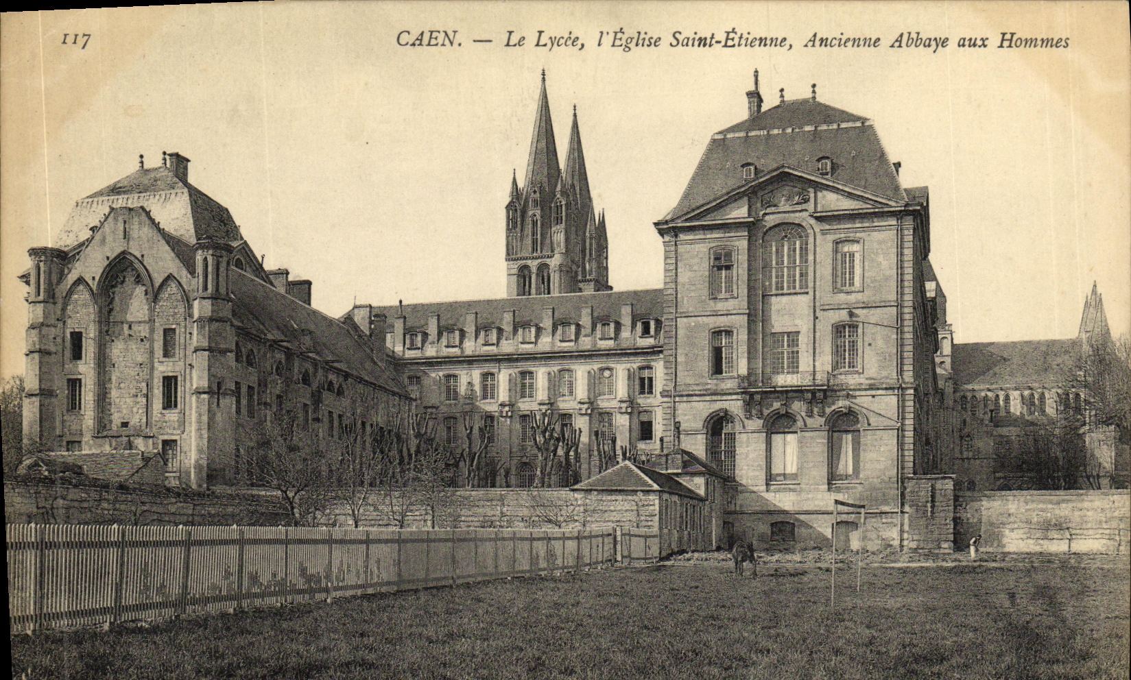 Caen — Le Lycée, l'Église Saint-Étienne, Ancienne Abbaye aux Hommes