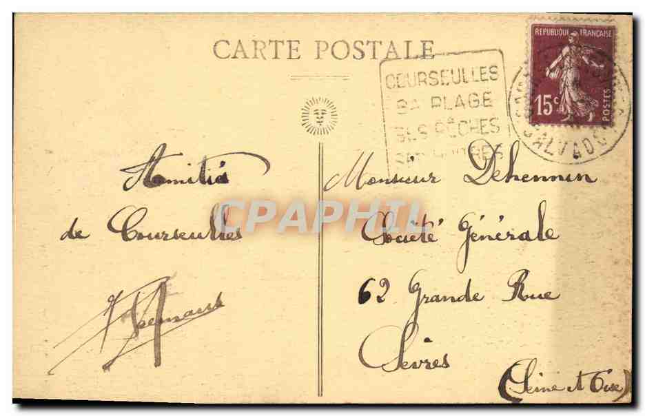 CPA Caen Hotel de La Monnaie — Verso