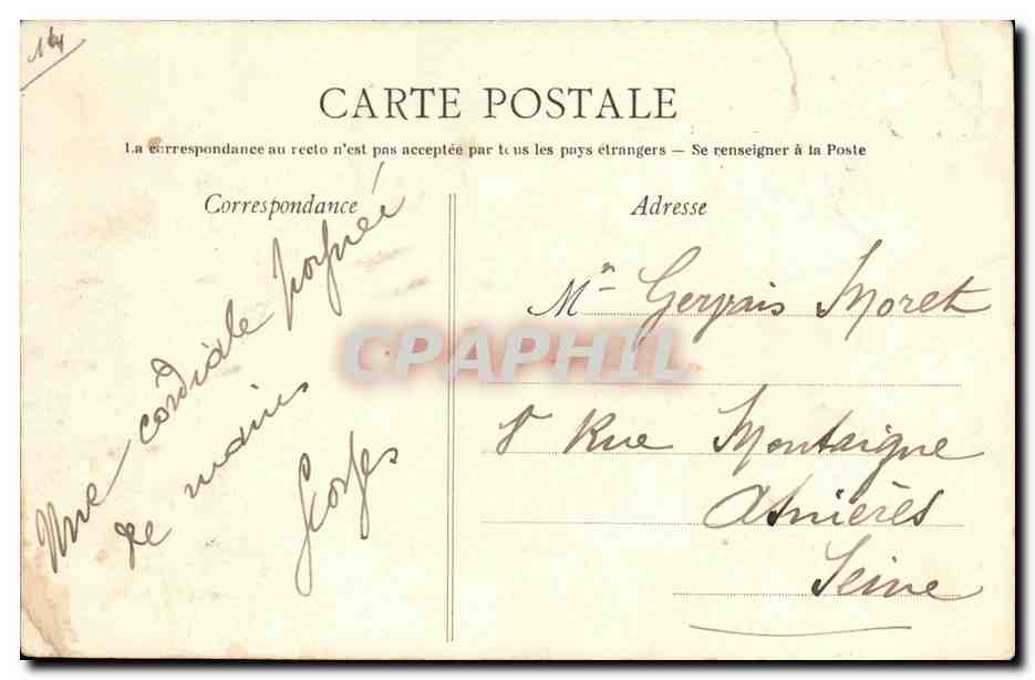 CPA Caen L Eglise de la Gloriette  — Verso