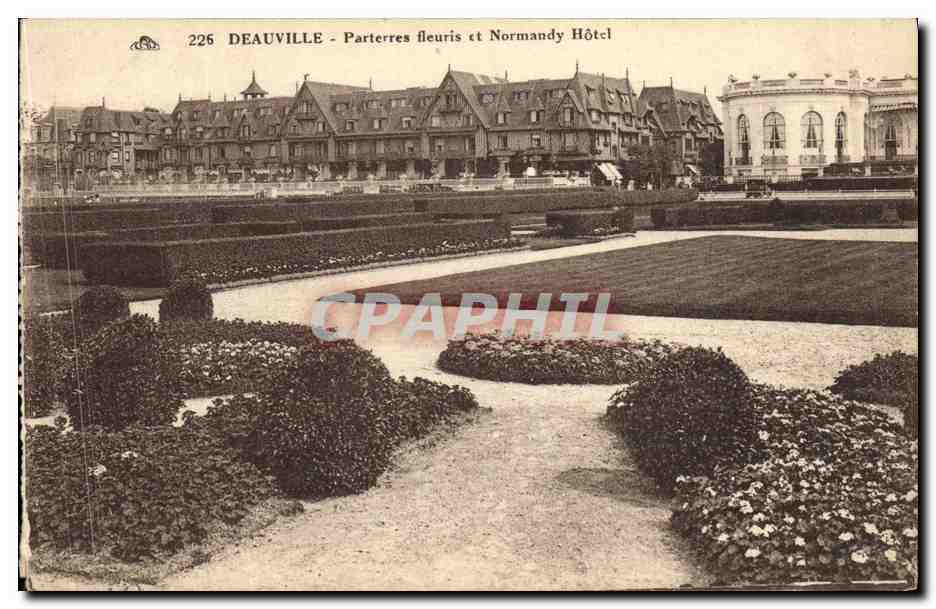 Deauville - Parterres fleuris et Normandy Hôtel — éditeur C. Alsacienne des Arts Mécaniques, Strasbourg
