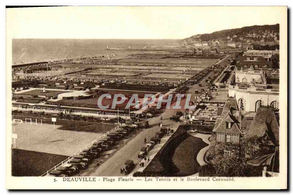 Deauville - Flower Beach — Tennis Courts and Boulevard Cornuché — Royal Photo Deauville