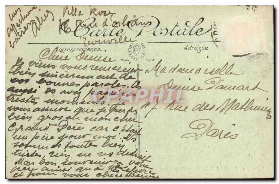 CPA Deauville Royal Hotel  — Verso