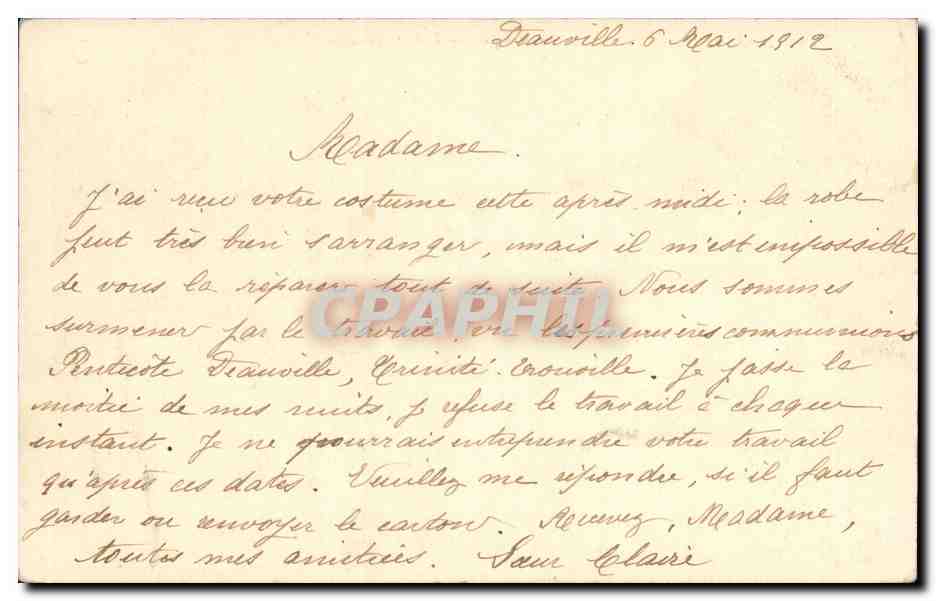 CPA Deauville Le Kiosque Villa Louisiane  — Verso