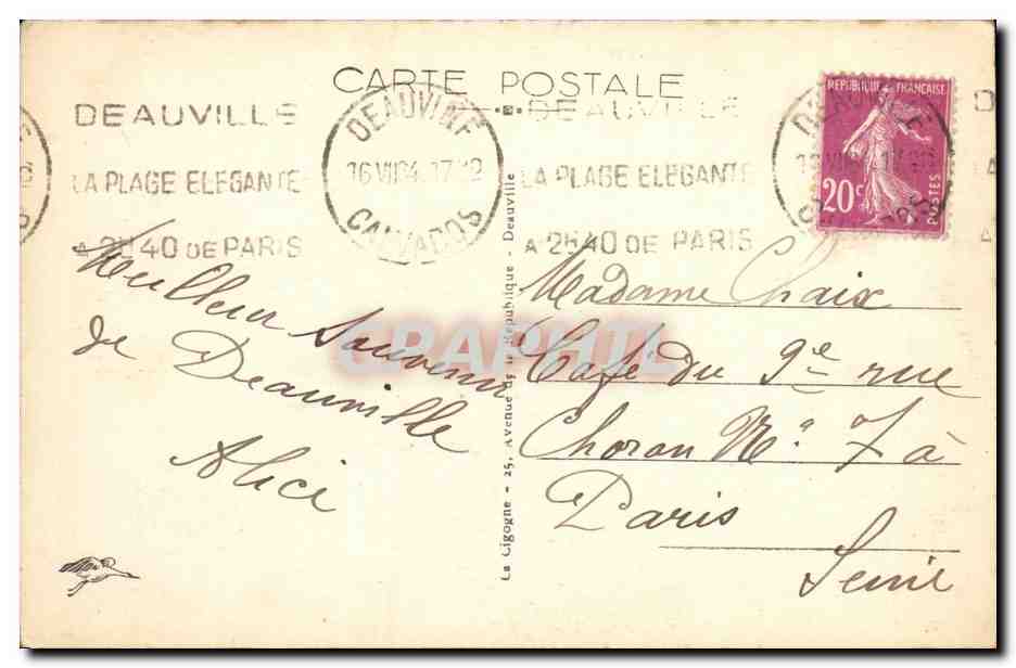 CPA Deauville La plage fleurie Hotel Royal  — Verso