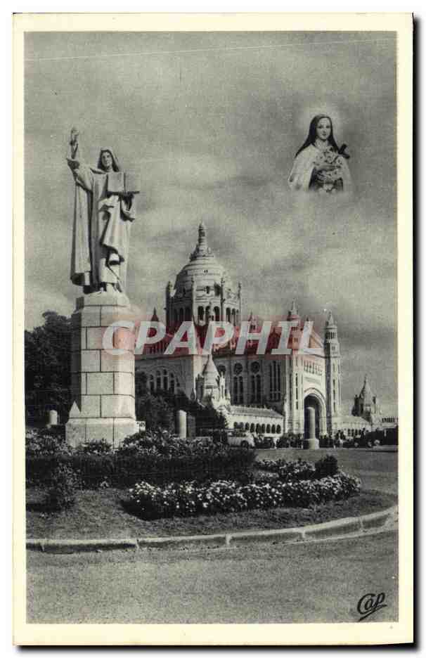 CPA Lisieux Avenue De Ste Therese Vers La Statue Therese Vers La Statue et la Basilique