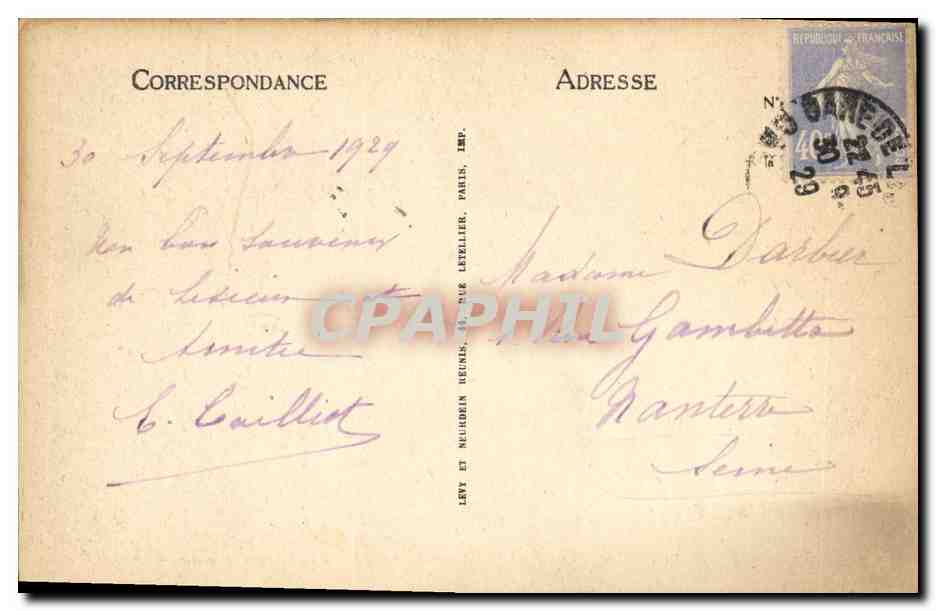 CPA Lisieux Interieur Du Manoir de la Salamandre Premier etage — Verso