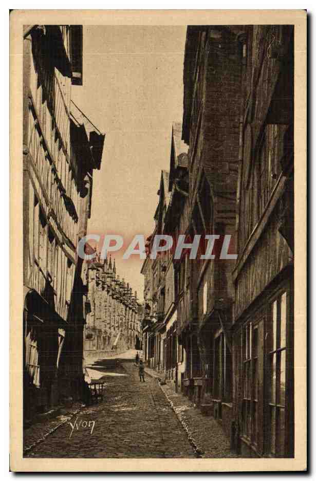 CPA Lisieux Vieilles Maisons de la Rue Aux Feves 