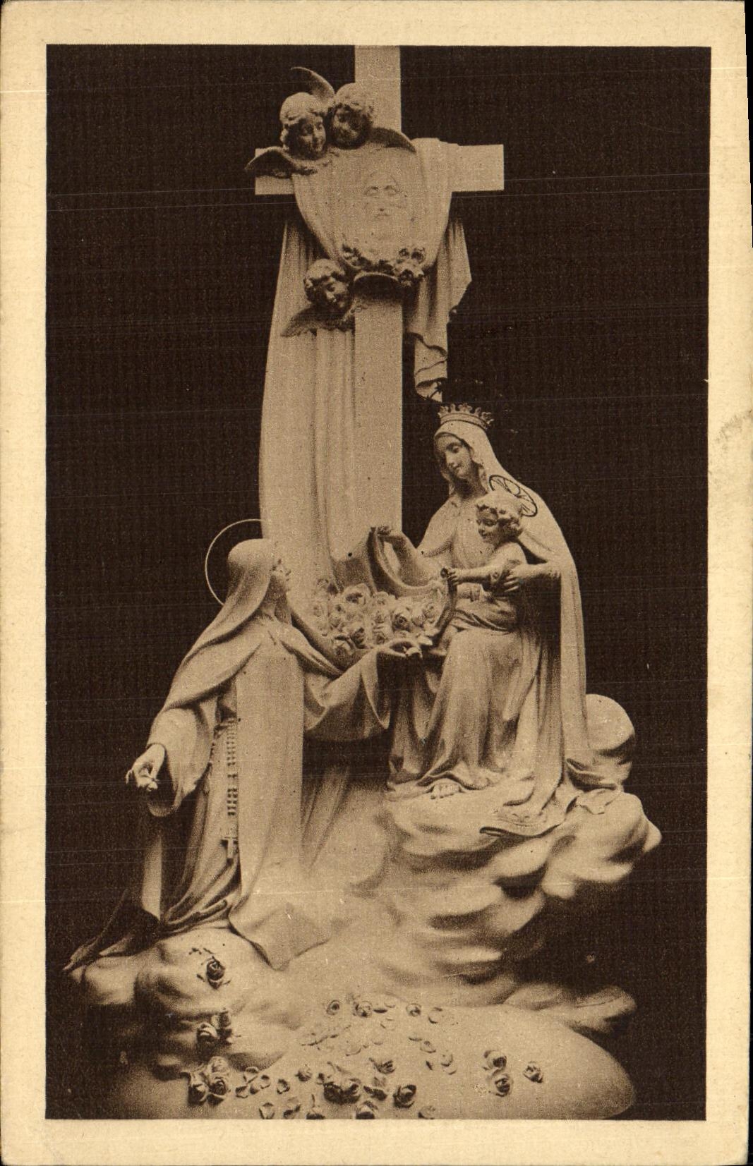 Groupe sculpté dominant le Maître-Autel — Chapelle des Carmélites de Lisieux — éditeur 'Espace' n°25