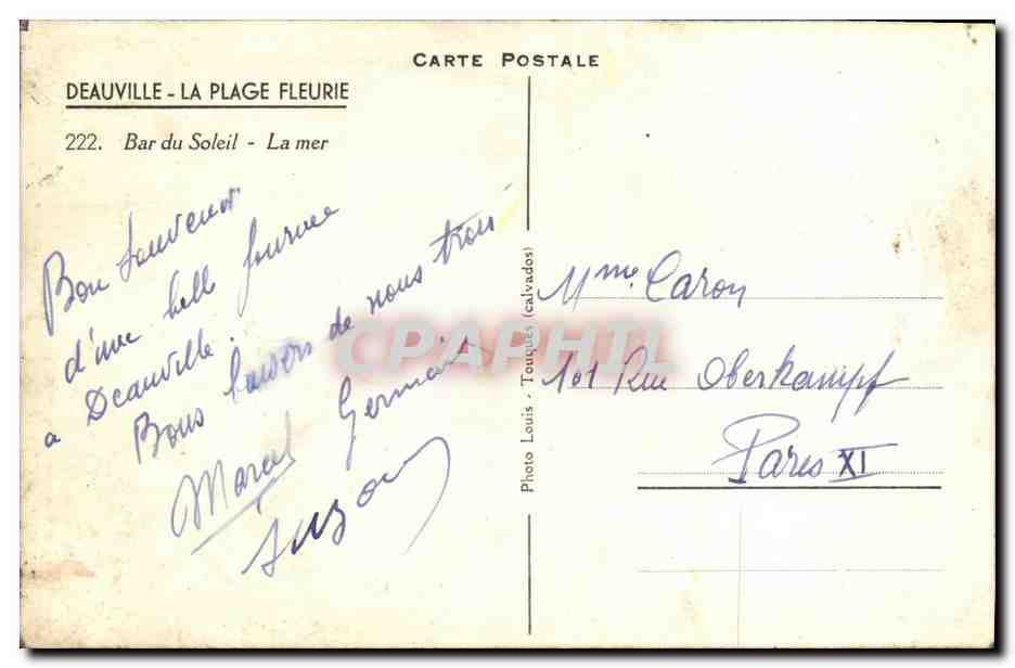 CPA Deauville La Plage Fleurie Bar du soleil La mer — Reverso