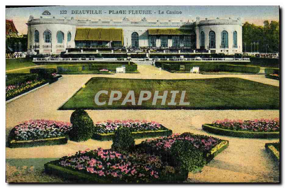 Deauville - Flower Beach - The Casino — Vintage Postcard/Antike Ansichtskarte PHIL n°132