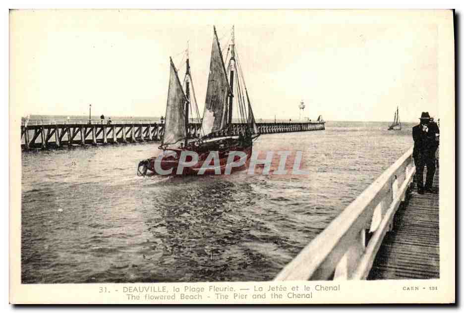 Deauville, Die blühende Strand — Die Mole und der Kanal — CAEN - 191