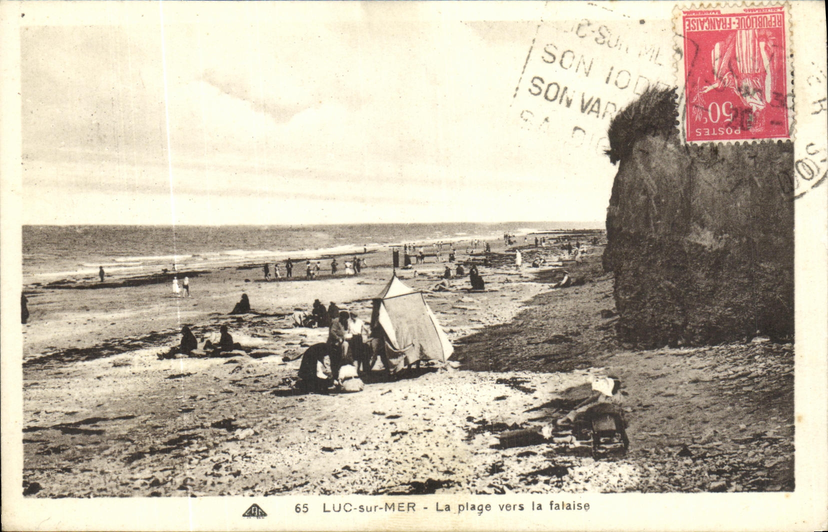 CPA Luc Sur Mer La Plage Vers La Falaise