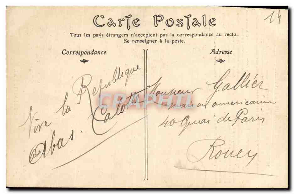 CPA La Falaisienne Legende de la lanterne Falaise Folklore FEmme — Verso