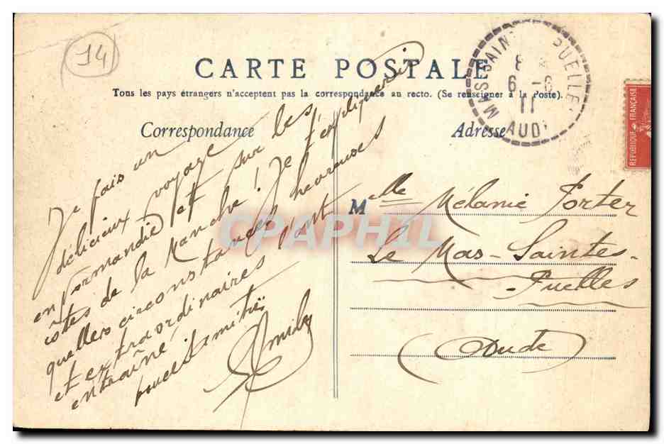 CPA Cabourg Avenue de La Mer Patisserie Confiserie — Rückseite