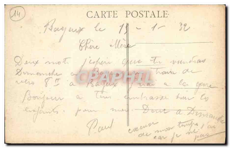 CPA Bayeux La Poissonnerie Rue St Martin  — Verso