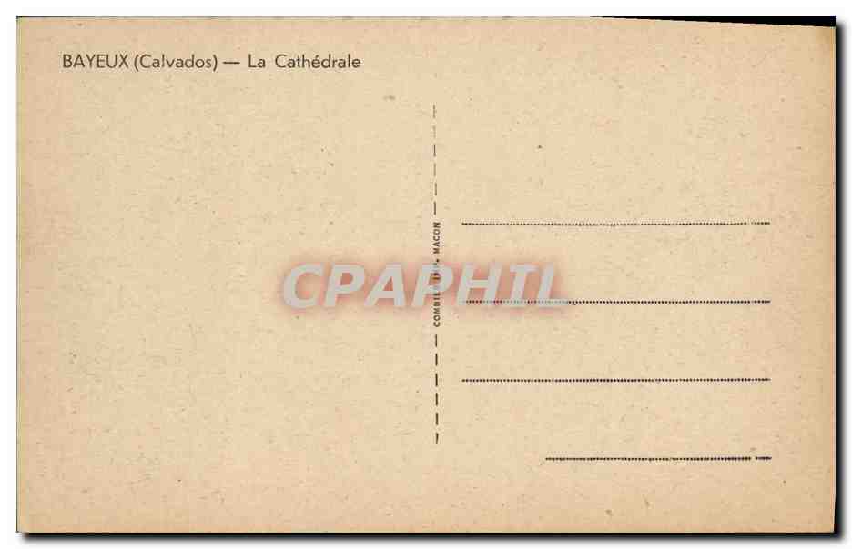 Bayeux — La Cathédrale — Éditeur Combet & Macon — Verso