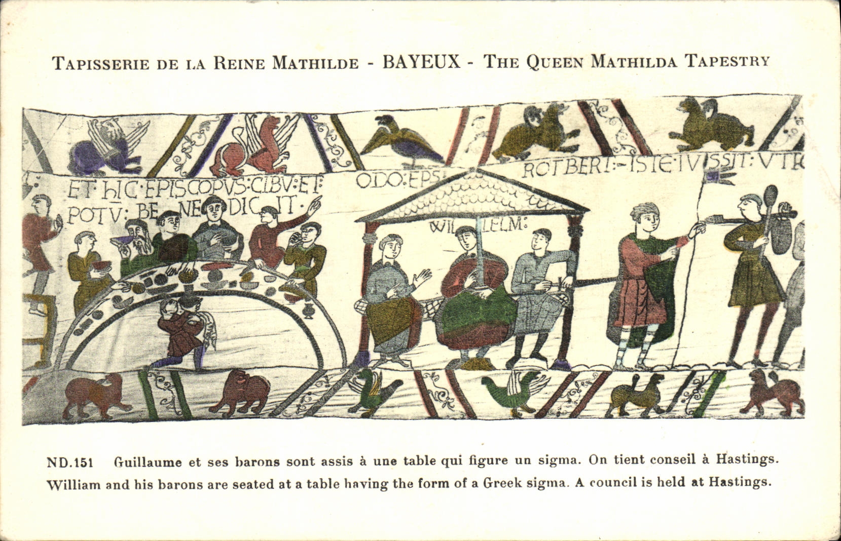CPA Bayeux Tapisserie de la Reine Mathilde Guillaume et ses barons