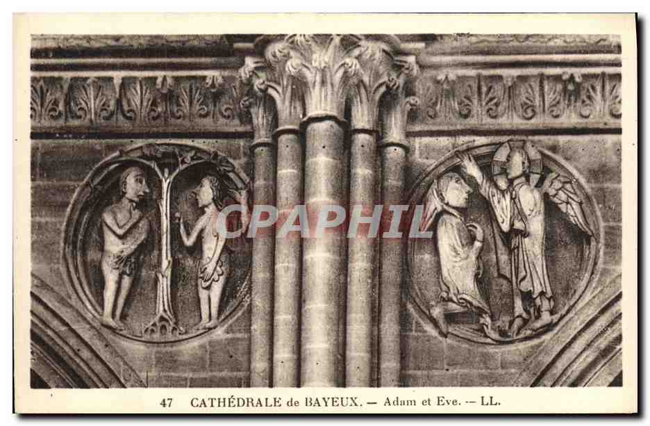 Cathédrale de Bayeux — Adam et Ève — LL. — n°47