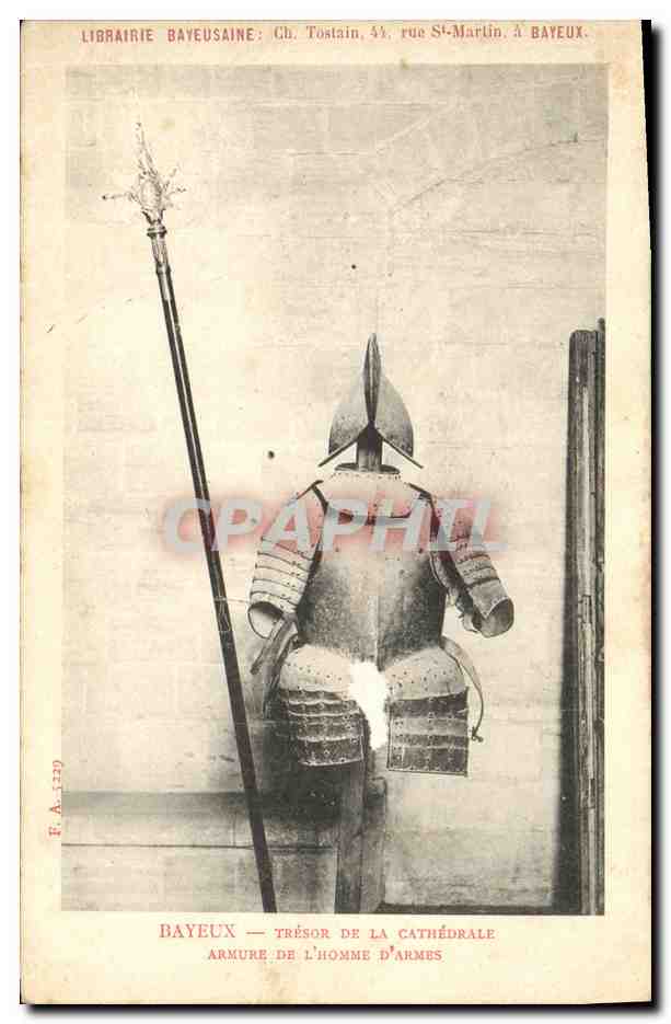 Bayeux — Trésor de la cathédrale — Armure de l'homme d'armes — Librairie Bayeusaine, Ch. Tostain, 41, rue St-Martin, à Bayeux