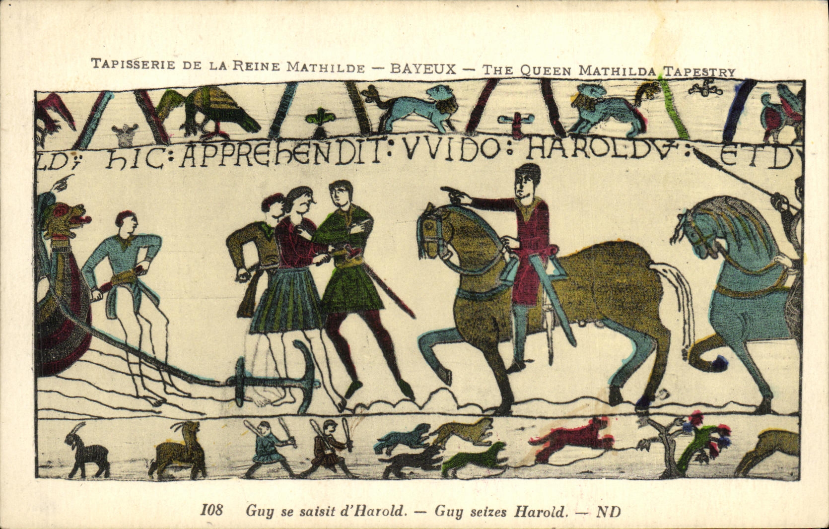 Tapisserie de la Reine Mathilde — Bayeux — The Queen Mathilda Tapestry — Guy se saisit d'Harold