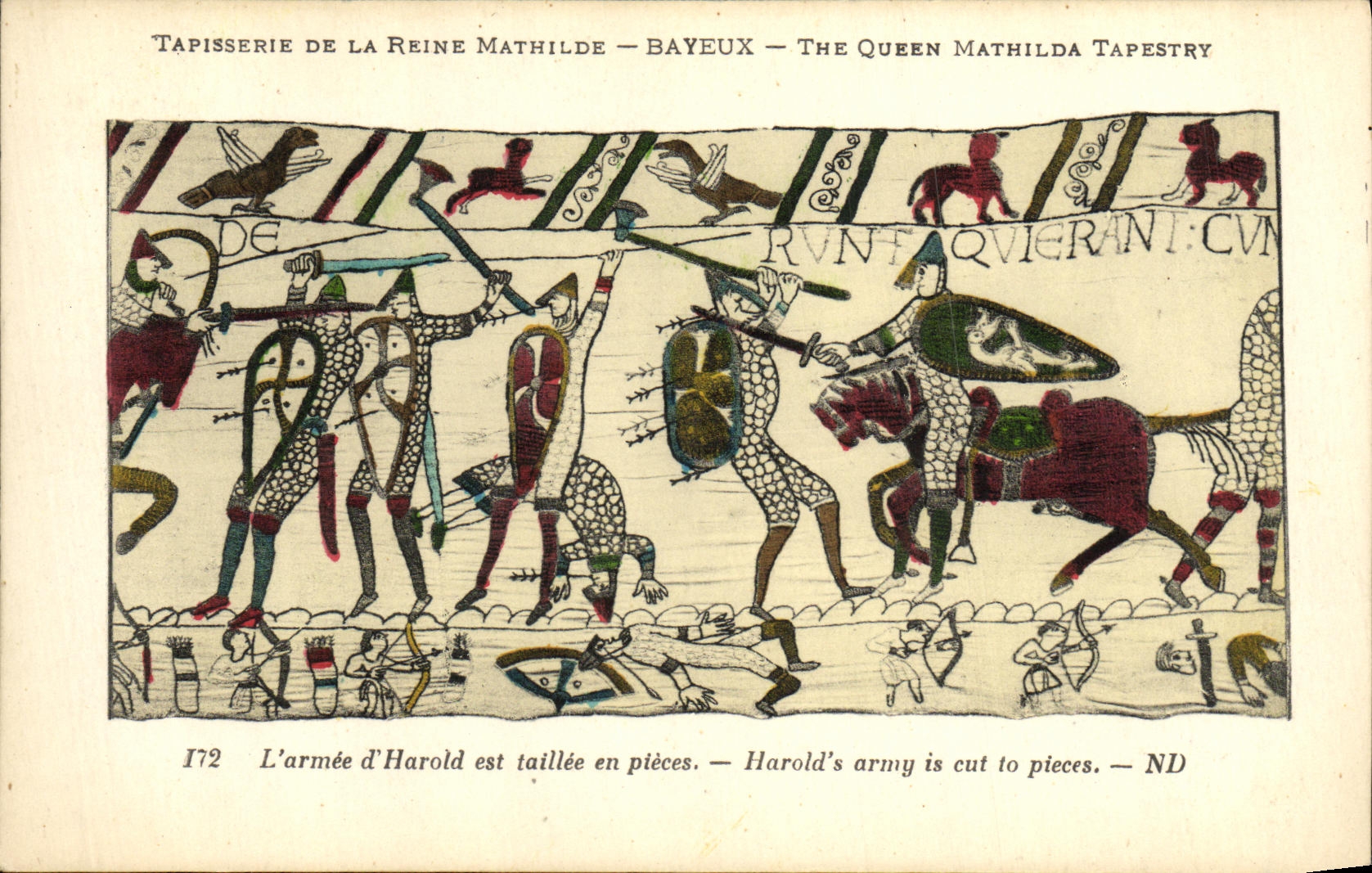 Tapisserie de la Reine Mathilde — Bayeux — The Queen Mathilda Tapestry — scène de bataille