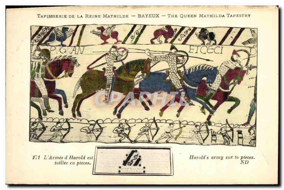 Tappeto della Regina Matilde — Bayeux — The Queen Mathilda Tapestry — scena dell'esercito di Harold distrutto