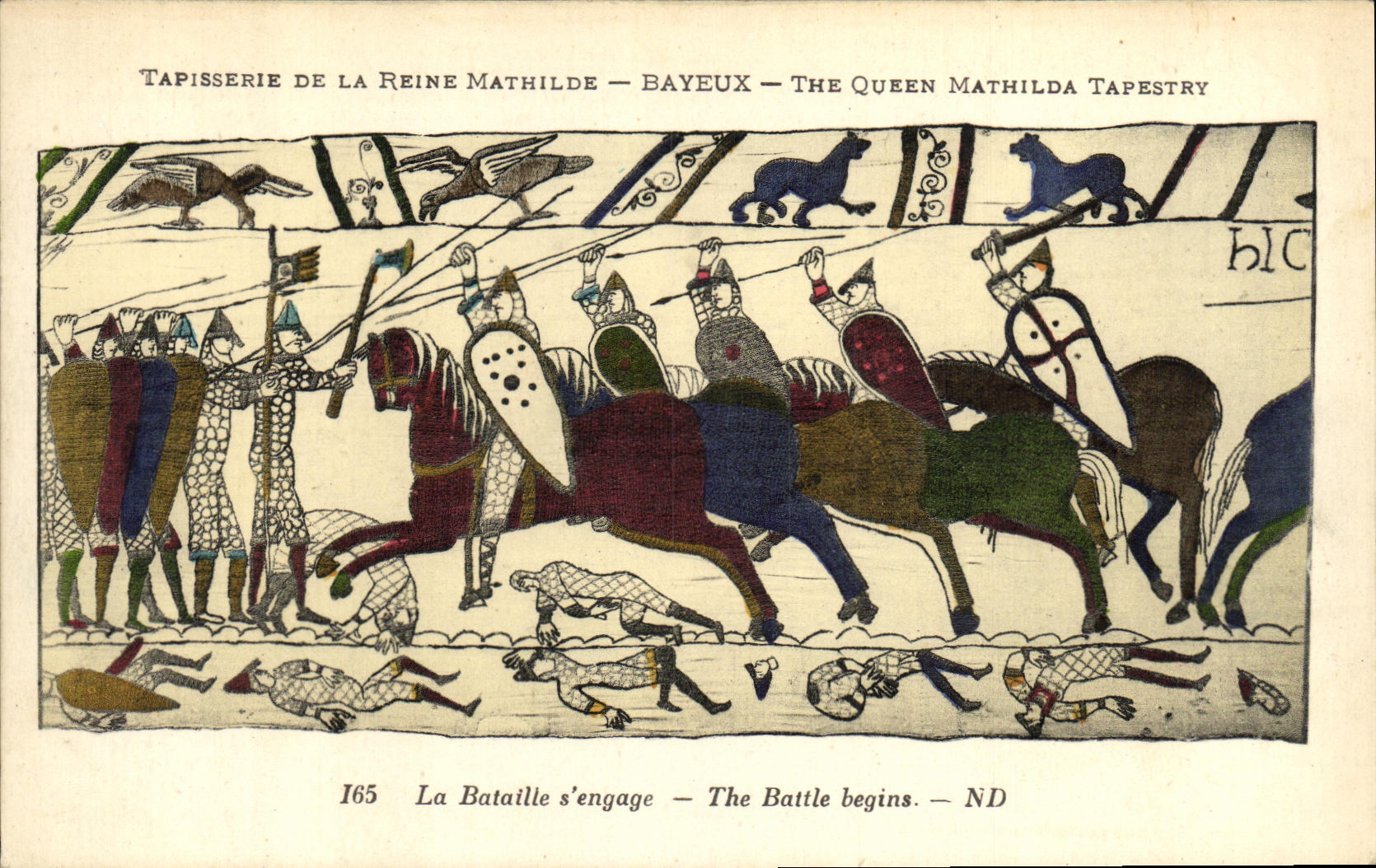 Tapisserie de la Reine Mathilde — Bayeux — The Queen Mathilda Tapestry — La Bataille s'engage — The Battle begins — ND