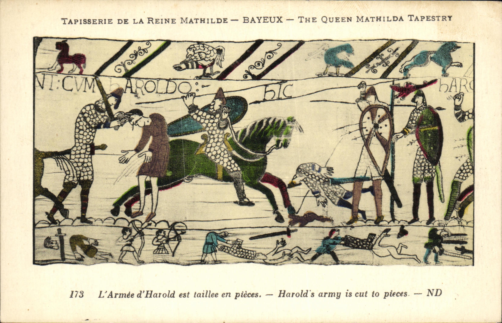 Tapisserie de la Reine Mathilde — Bayeux — The Queen Mathilda Tapestry — scène de bataille — n°173