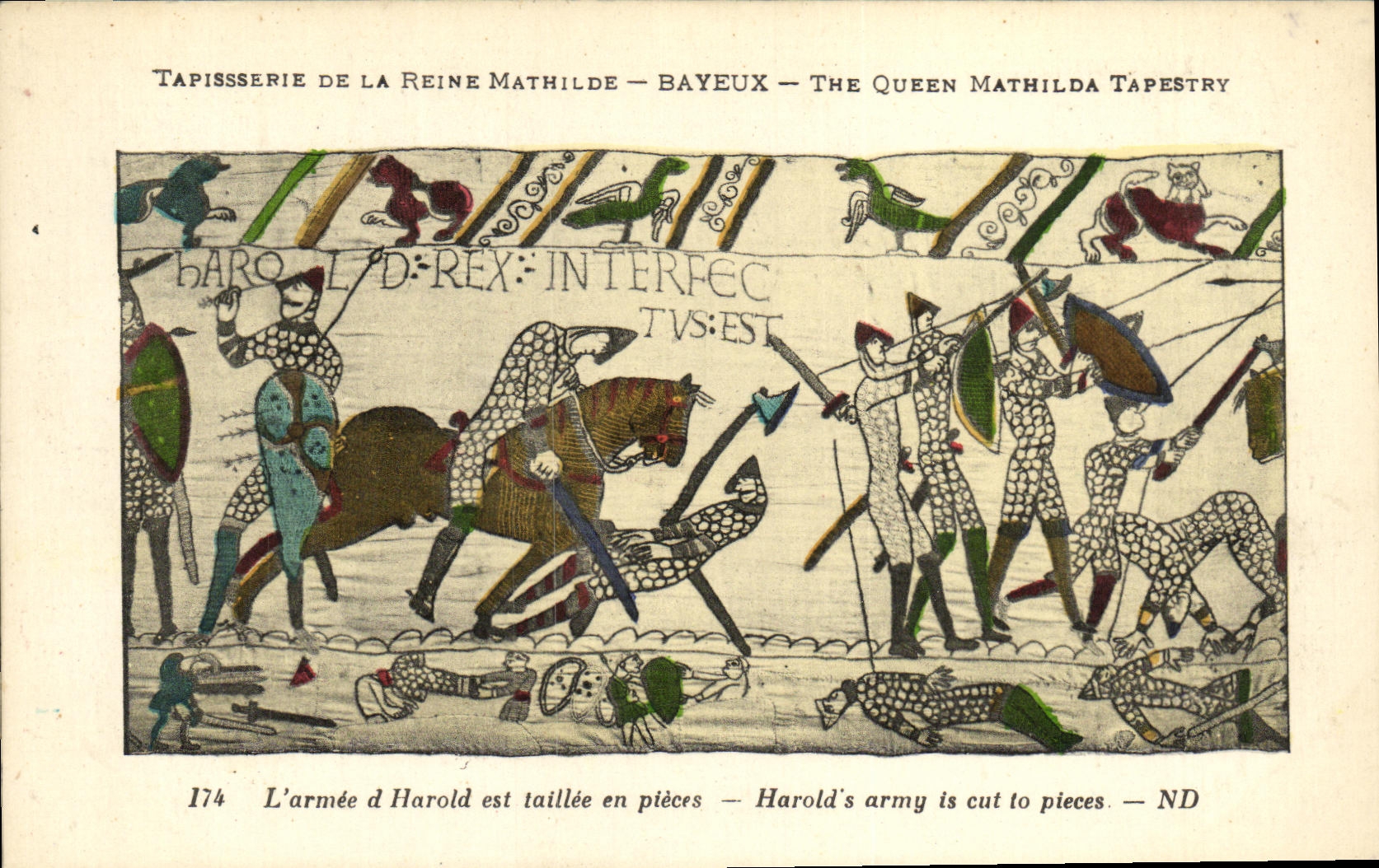 Tapisserie de la Reine Mathilde — Bayeux — The Queen Mathilda Tapestry — scène de bataille