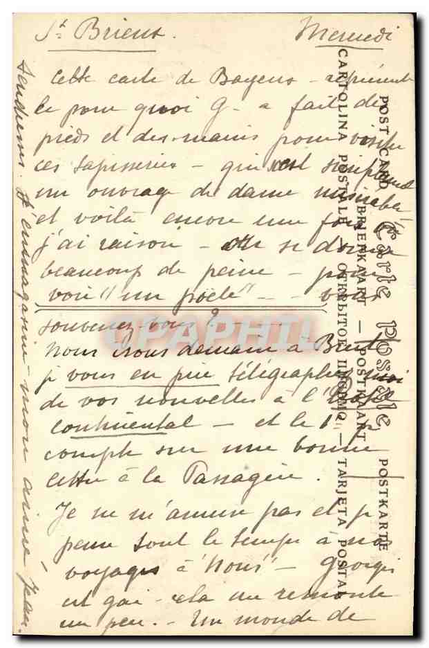 Tapisserie de la Reine Mathilde — Bayeux — scène de bataille — éditeur ND Pbot. n°166 — Verso