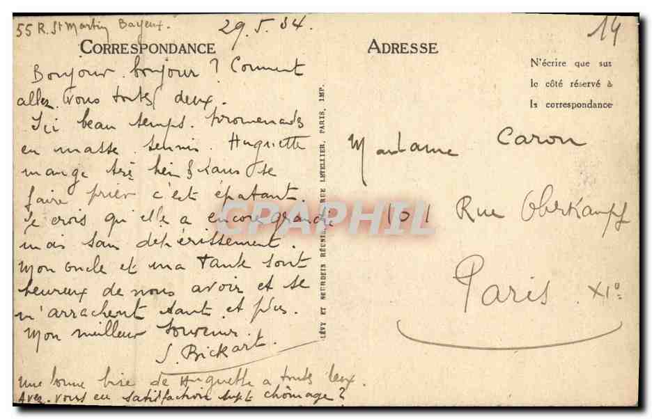Bayeux — Maison de la Rue Saint-Martin — ND — Éditeur : Lévy et Nénotiers Récollet — Rückseite