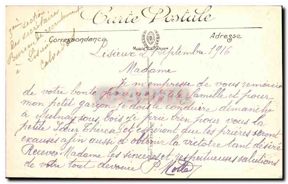 Lisieux — La Cathédrale Saint-Pierre — Édition Artistique Albert Gréante, Lisieux, série SELECTA — Verso