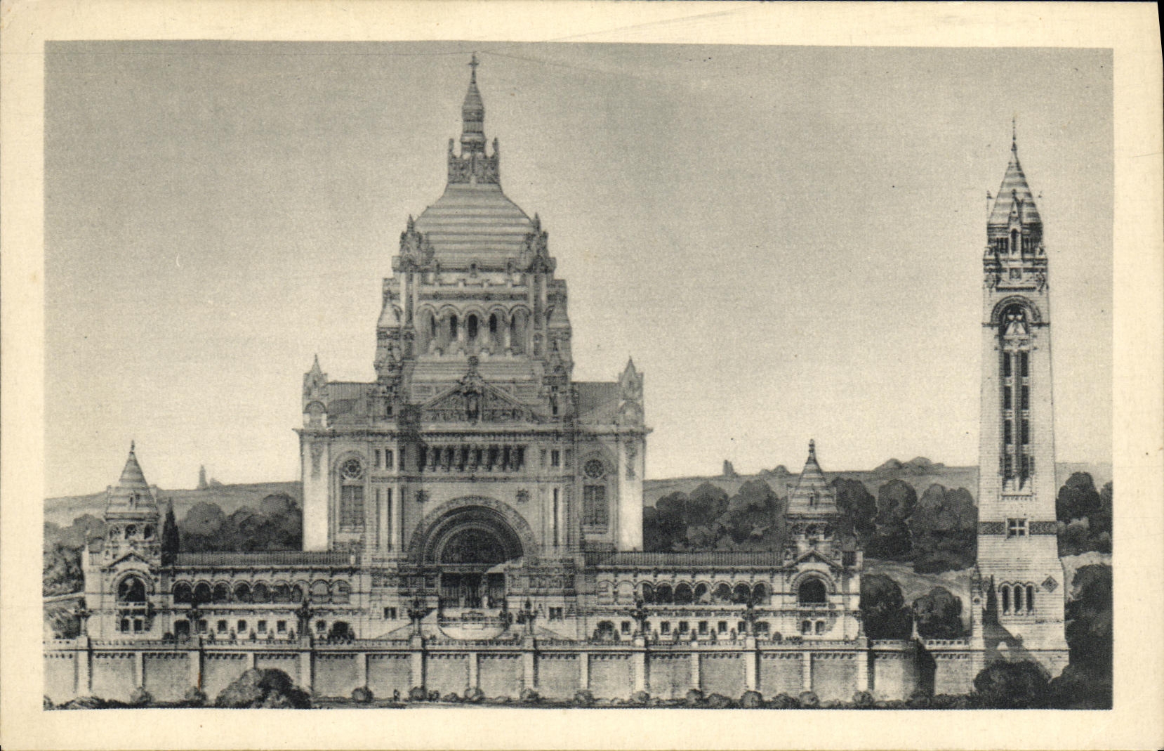 CPA La Basilique De Lisieux Vue Generale du Portail 