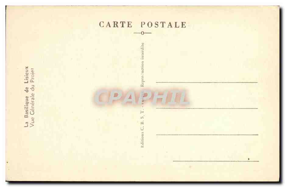 CPA La Basilique De Lisieux Vue Generale du Portail  — Verso