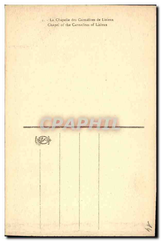 CPA La Chapelle des Carmelites de Lisieux — Verso